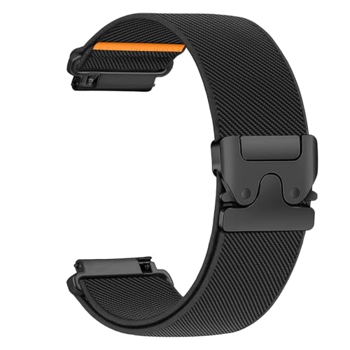 [EIHAIHIS] 22mm スマートウォッチ 腕時計 ベルト バンド【ナイロン素材 クイック交換】パラシュートスタイルバックル 時計バンド 伸縮性 自由調整 通気性 耐水 スポーツ用 スマートウォッチ & 腕時計兼用 メンズ/レディース